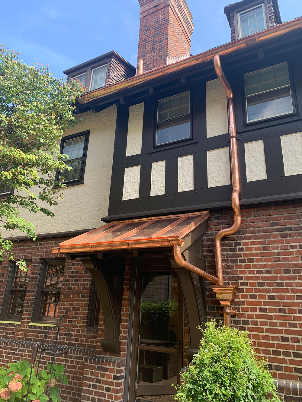Copper Downspouts and Gutters