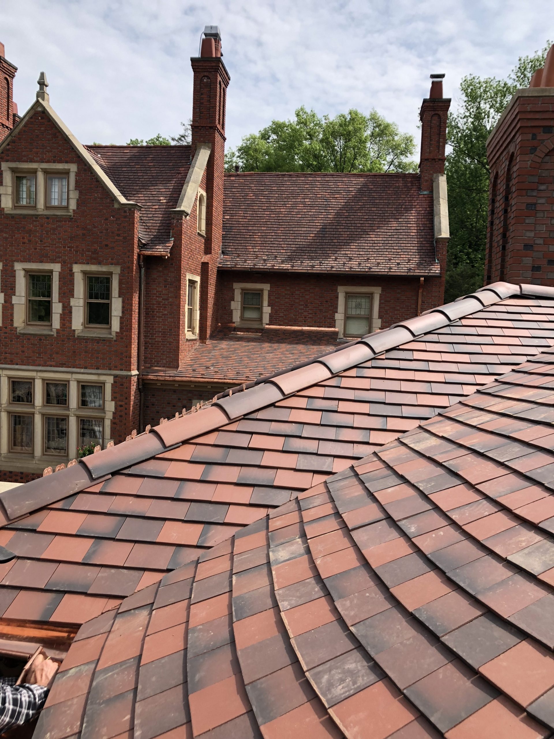 Tile Roof w Copper Gutters